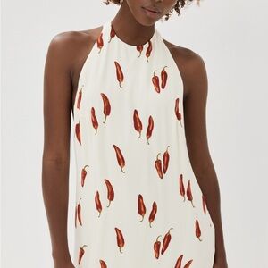 Reformation SOLD OUT Chili Pepper Print Halter Dress